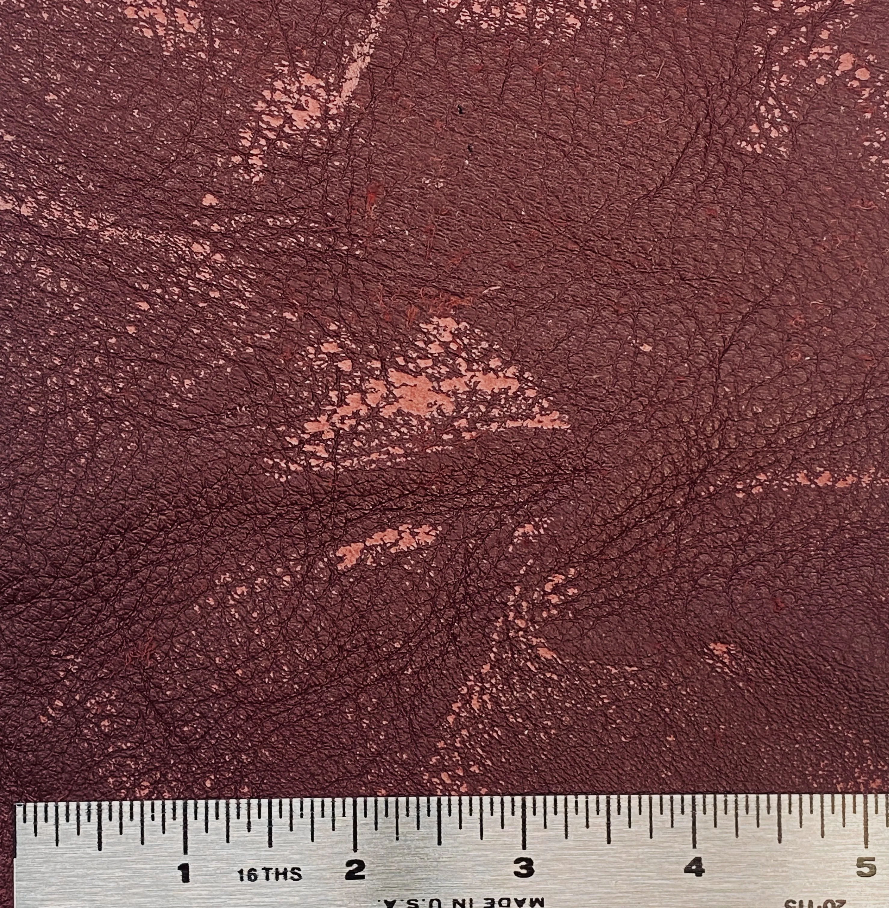 4oz (1.5mm) Pebble Cow Leather- Burgundy (per square foot)