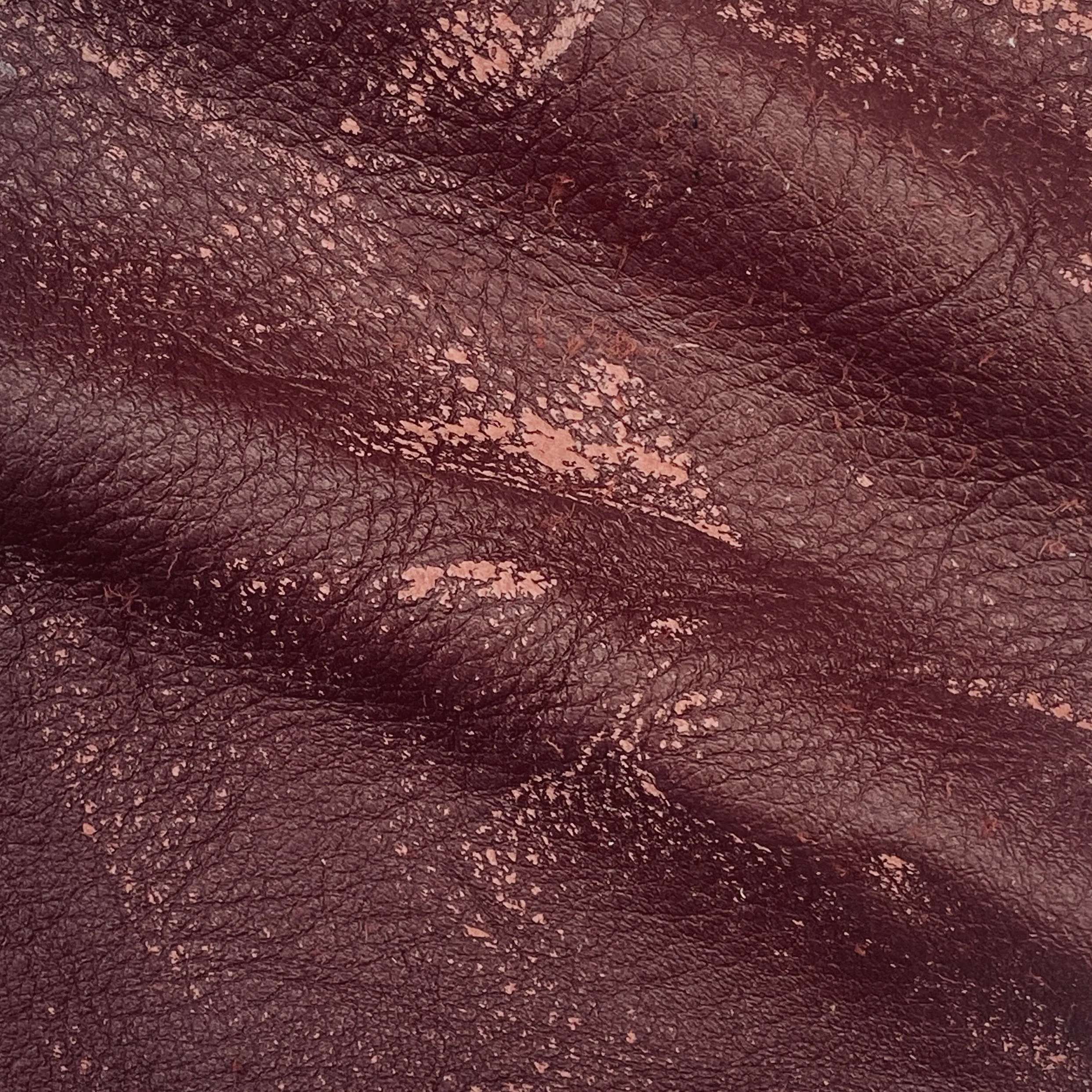 4oz (1.5mm) Pebble Cow Leather- Burgundy (per square foot)