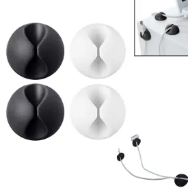4PC Silicone Cable Clip Cord Organizer Grip Desktop Wall USB Wire Charger Holder