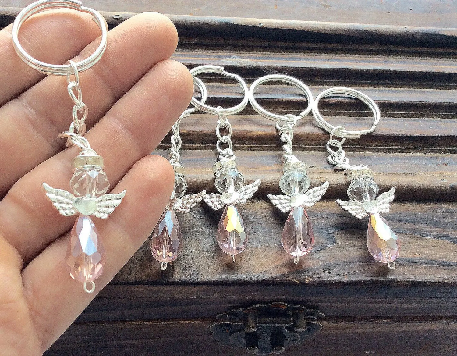 50pcs Angel keychain, christening favor, baptism angel favor