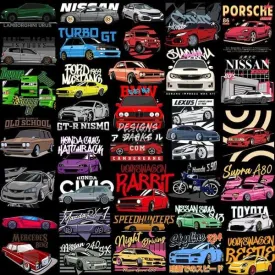 69 Cars Designs Bundle PNG AI