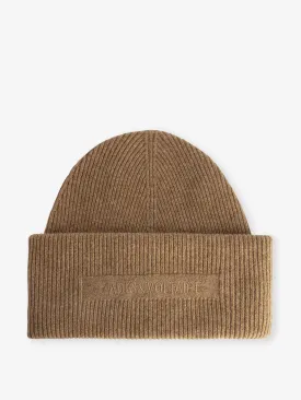 Ben brand-embroidered cashmere beanie