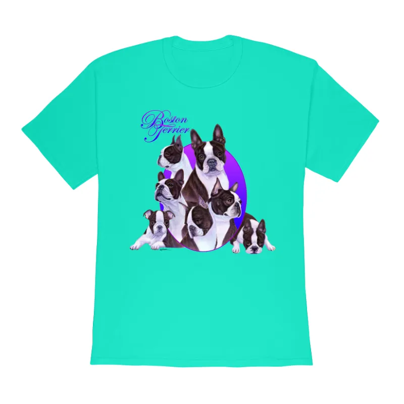 Boston Terrier Combo Design on a Bella   Canvas 3001 - Unisex Jersey Short Sleeve Tee