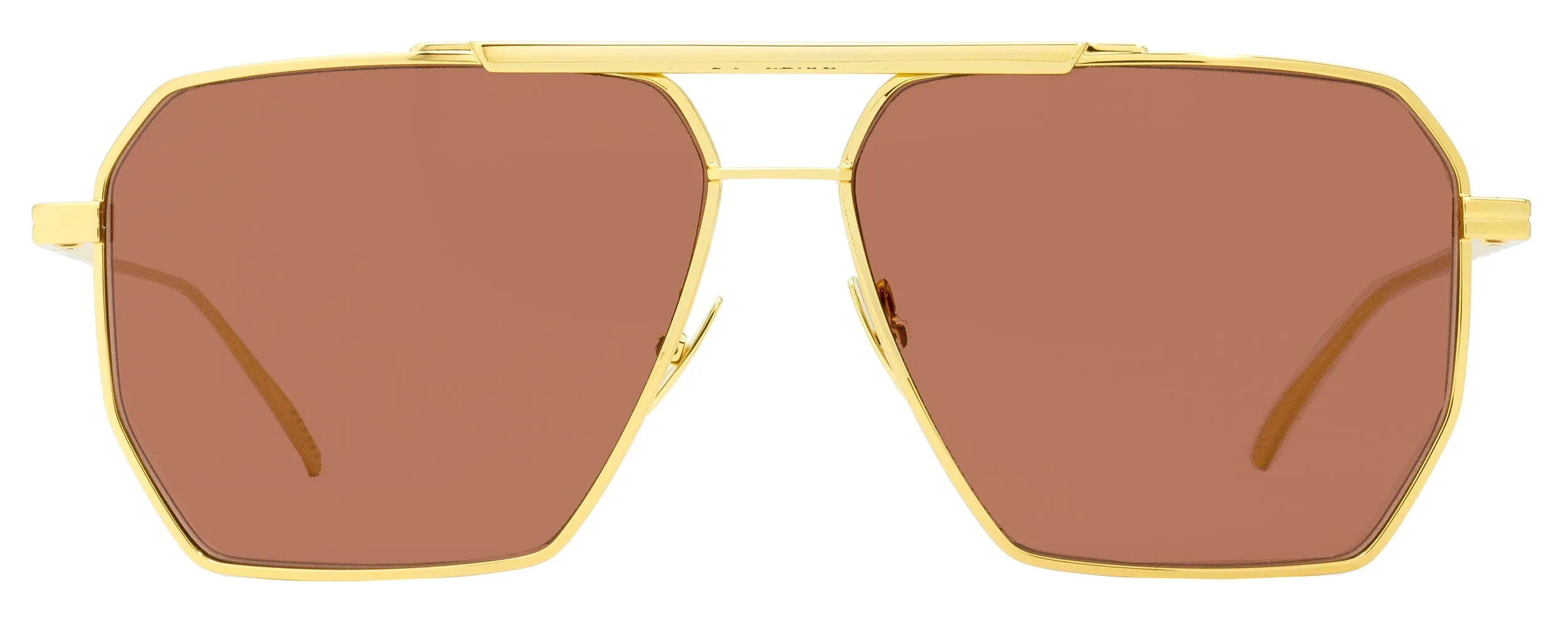 Bottega Veneta Men's Square Sunglasses BV1012S 005 Gold 60mm