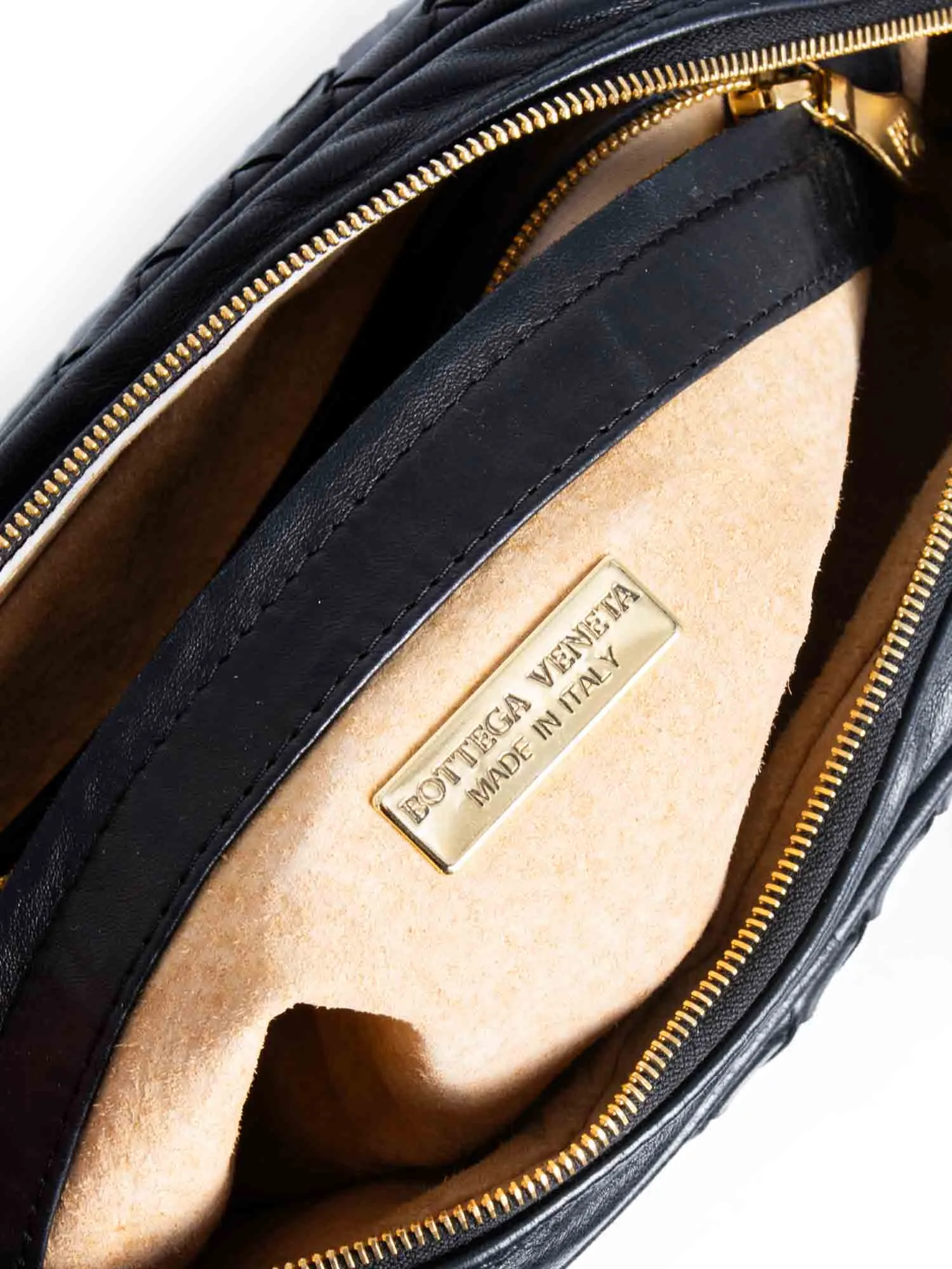 Bottega Veneta Vintage Intrecciato Messenger Bag Mirror Set Black