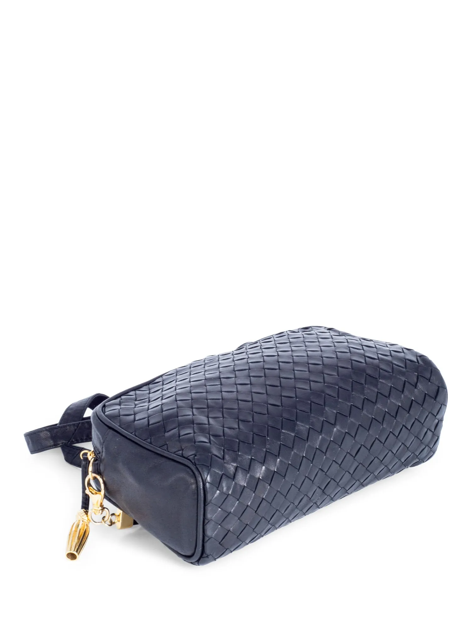Bottega Veneta Vintage Intrecciato Messenger Bag Mirror Set Black