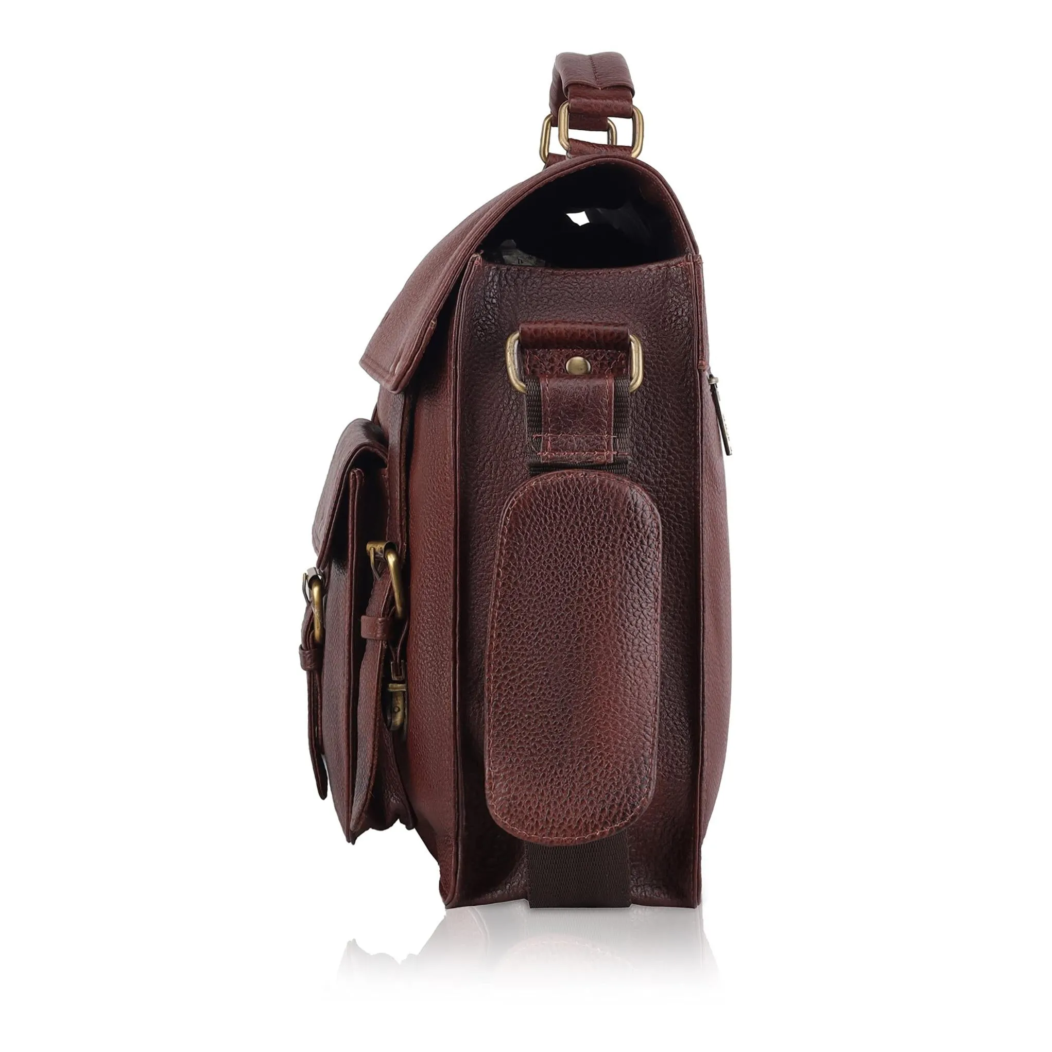 BYRON BAY Leather Laptop Messenger Bag for Men