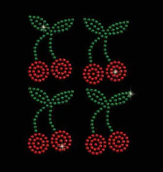 Cherries Spangle Embellishments - 40 Transfers