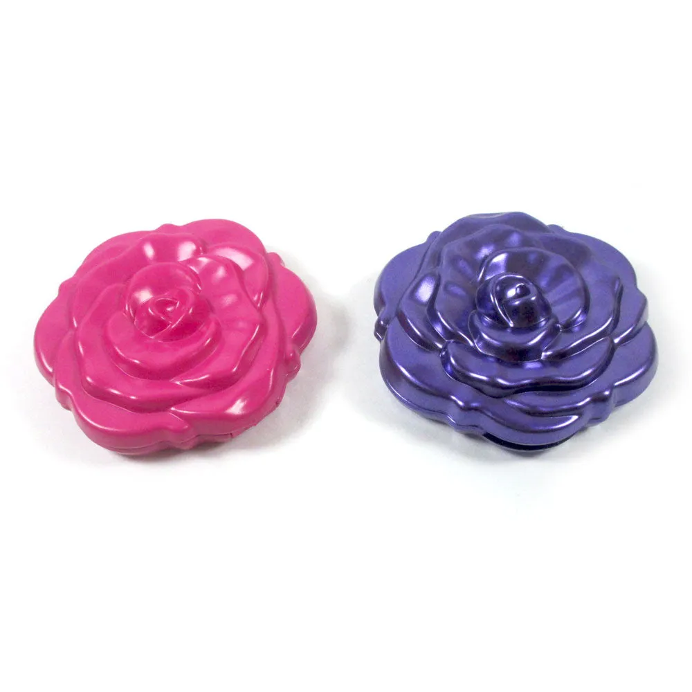 Compact Portable Pocket Mirror Rose Double Sided Folding Magnifying Makeup Stand