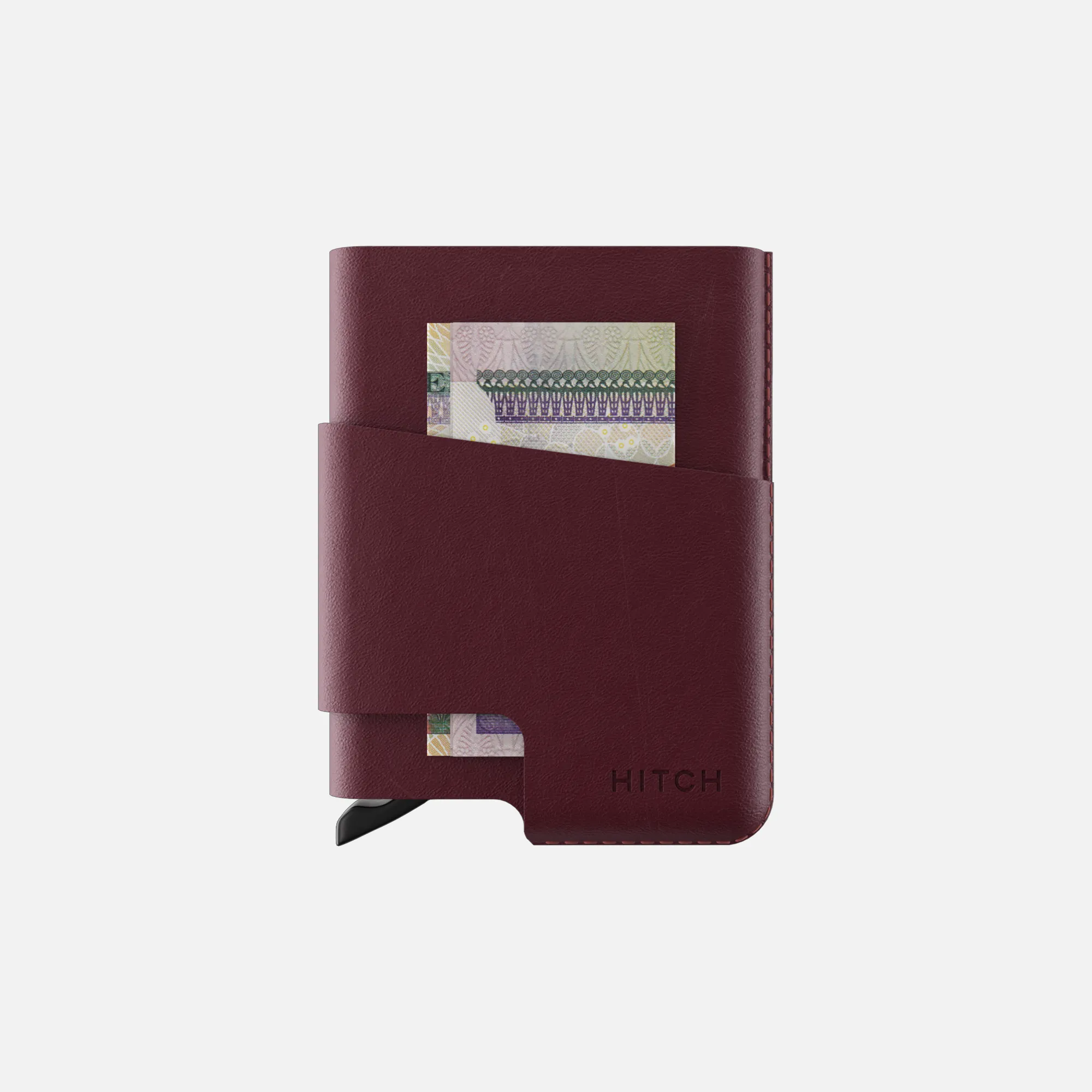 CUT-OUT Cardholder - RFID Block Featured - Handmade Natural Genuine Leather - Burgundy