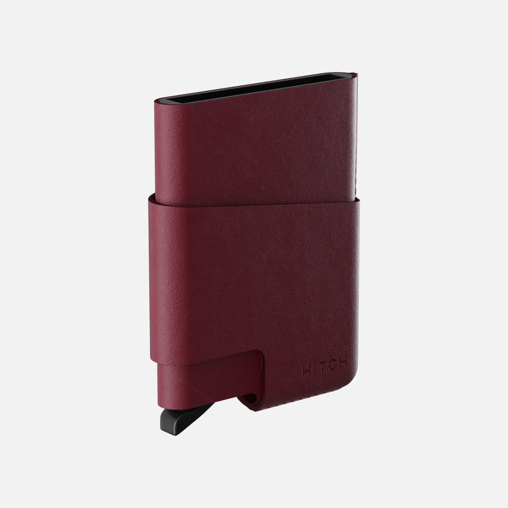 CUT-OUT Cardholder - RFID Block Featured - Handmade Natural Genuine Leather - Burgundy
