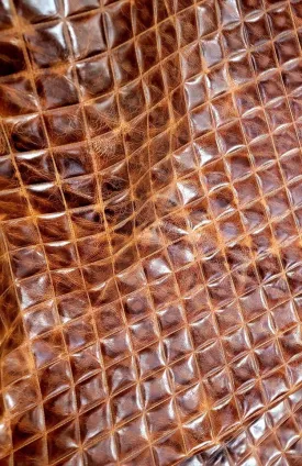 Diamond Stitch Carmel Embossed Leather