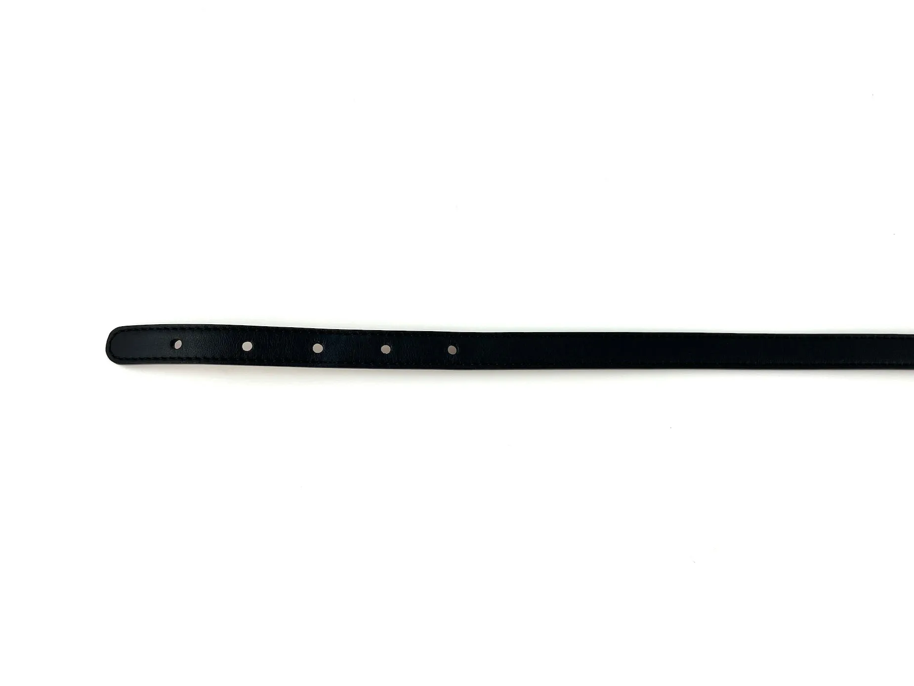 FENDI Black Leather Skinny Belt 85