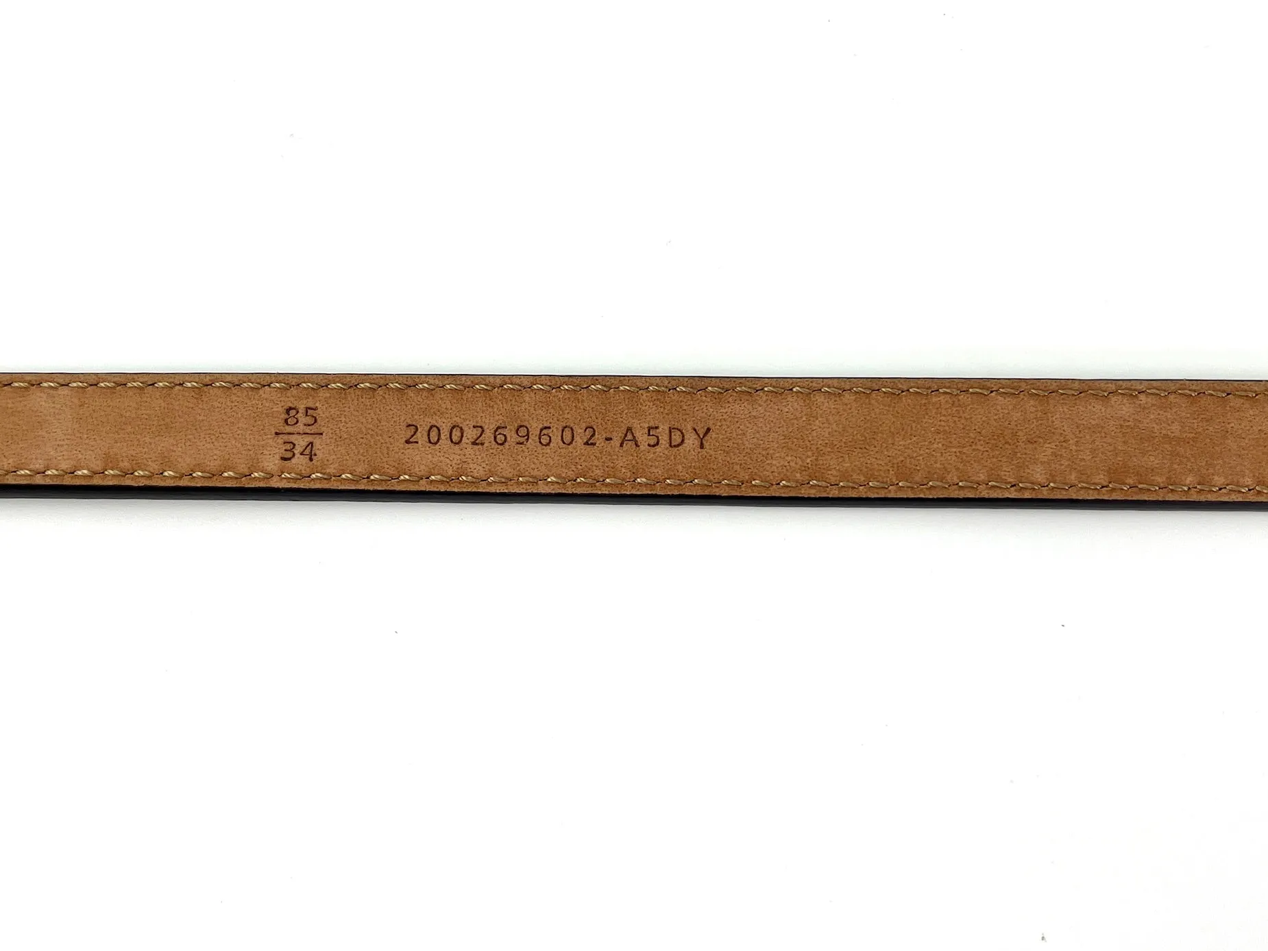 FENDI Black Leather Skinny Belt 85
