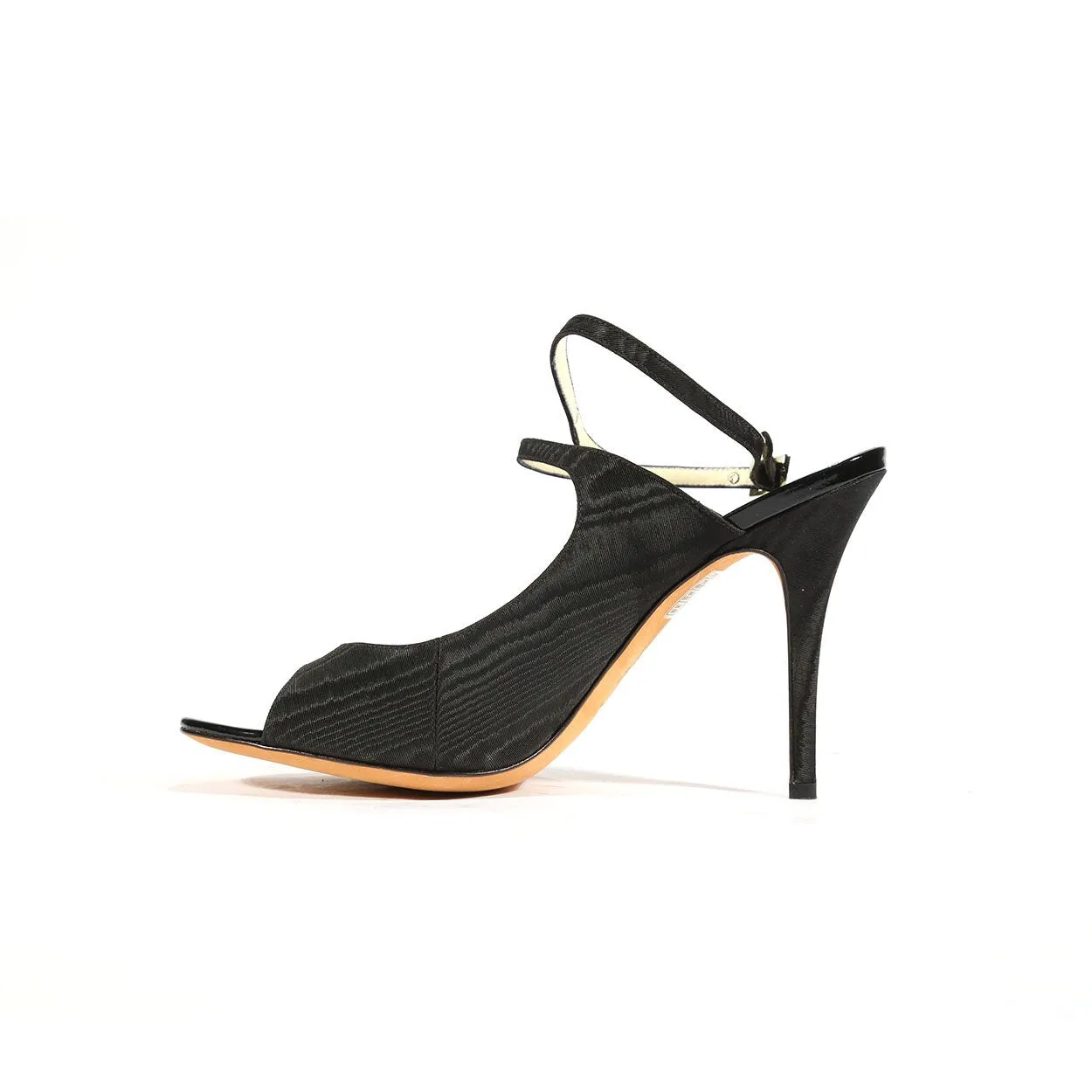 Fendi Designer Shoes for women Black Satin Open-toes 8F2926 (FFW07)