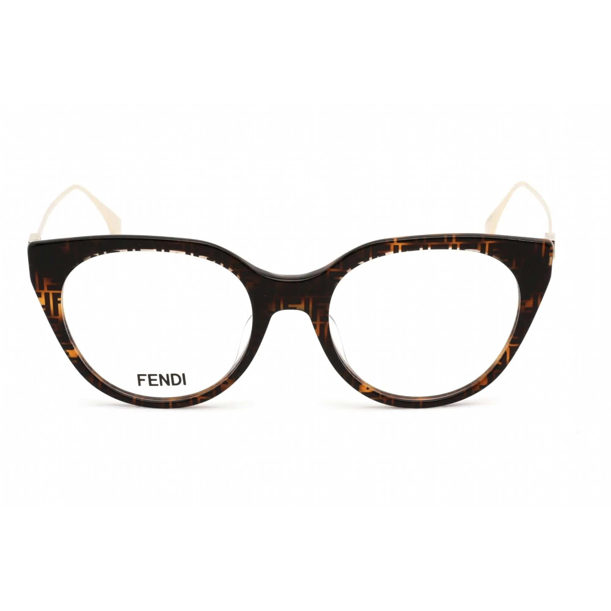 Fendi Men's Eyeglasses - Colored Havana Plastic Cat Eye Full Rim Frame | FE50010I 055