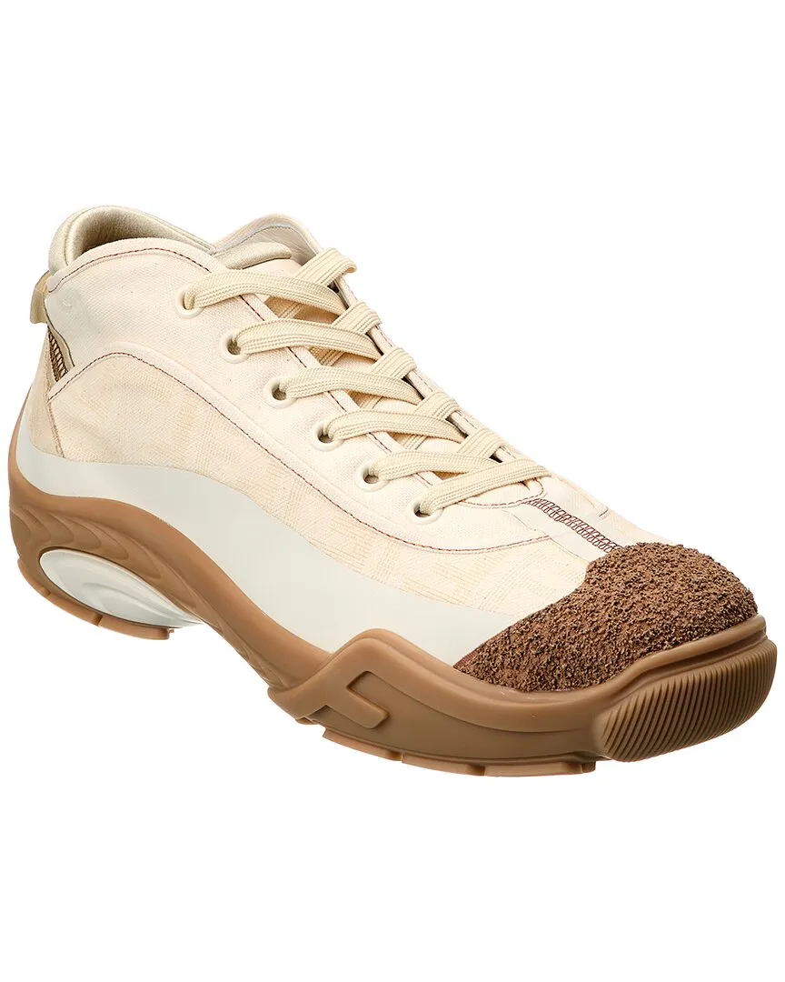 FENDI Tag Leather Sneaker