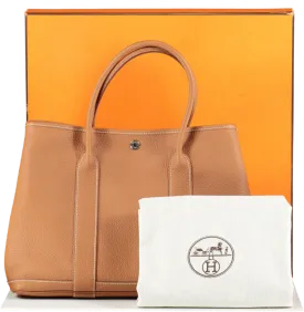 Hermès Gold Leather Garden Party 36 Tote Handbag