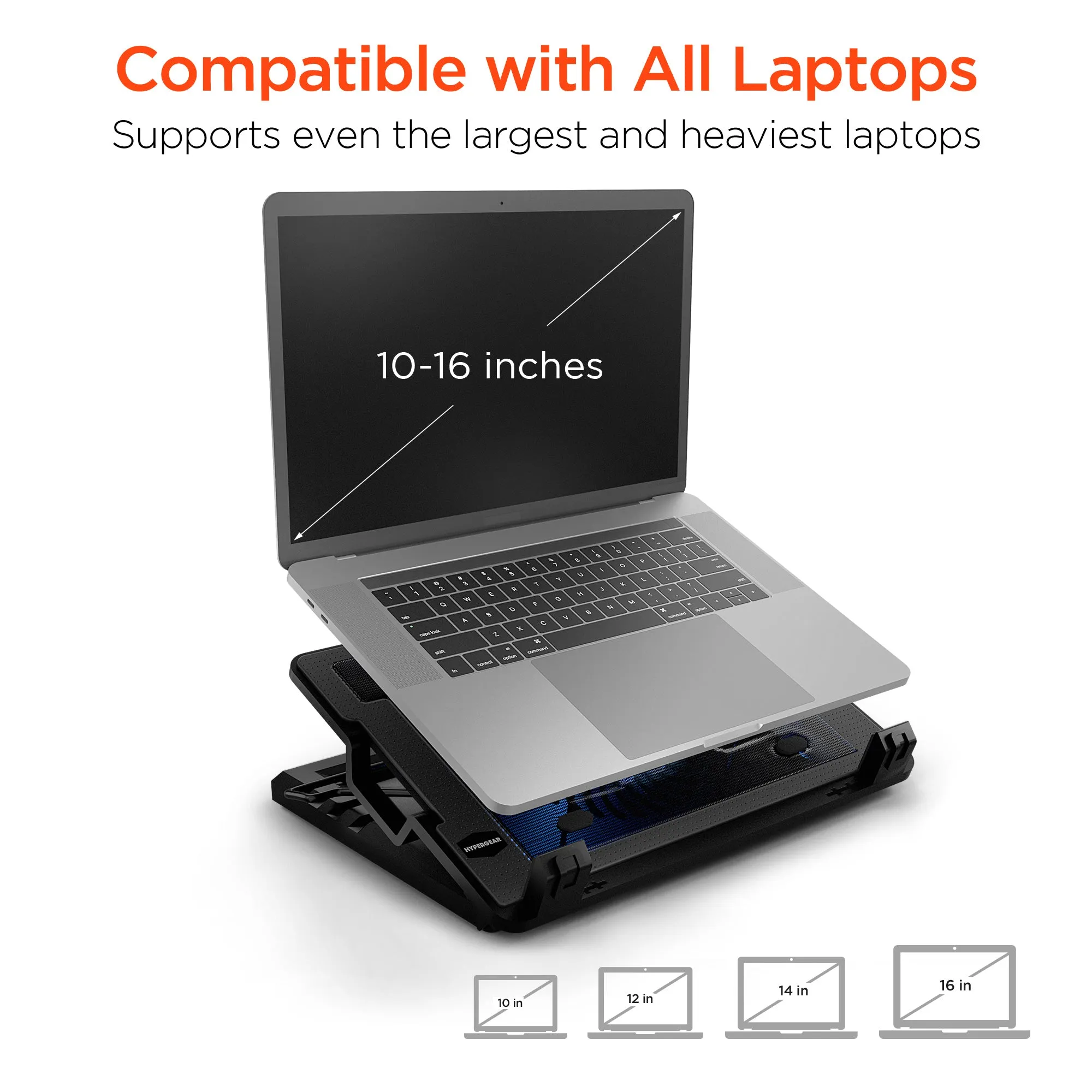 HyperGear UpRite Air Portable Laptop Cooling Stand Black