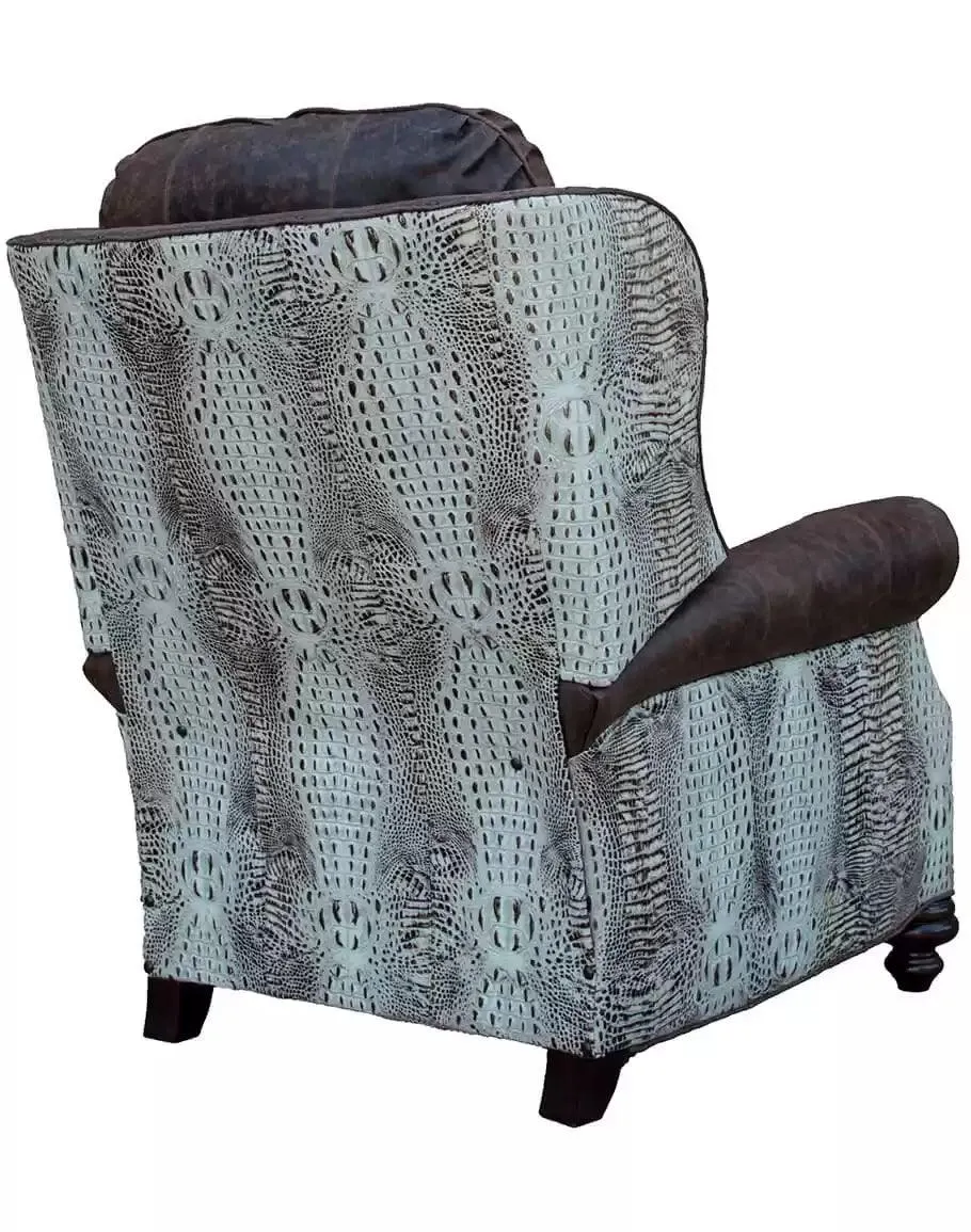 Ivory Croc Leather Recliner