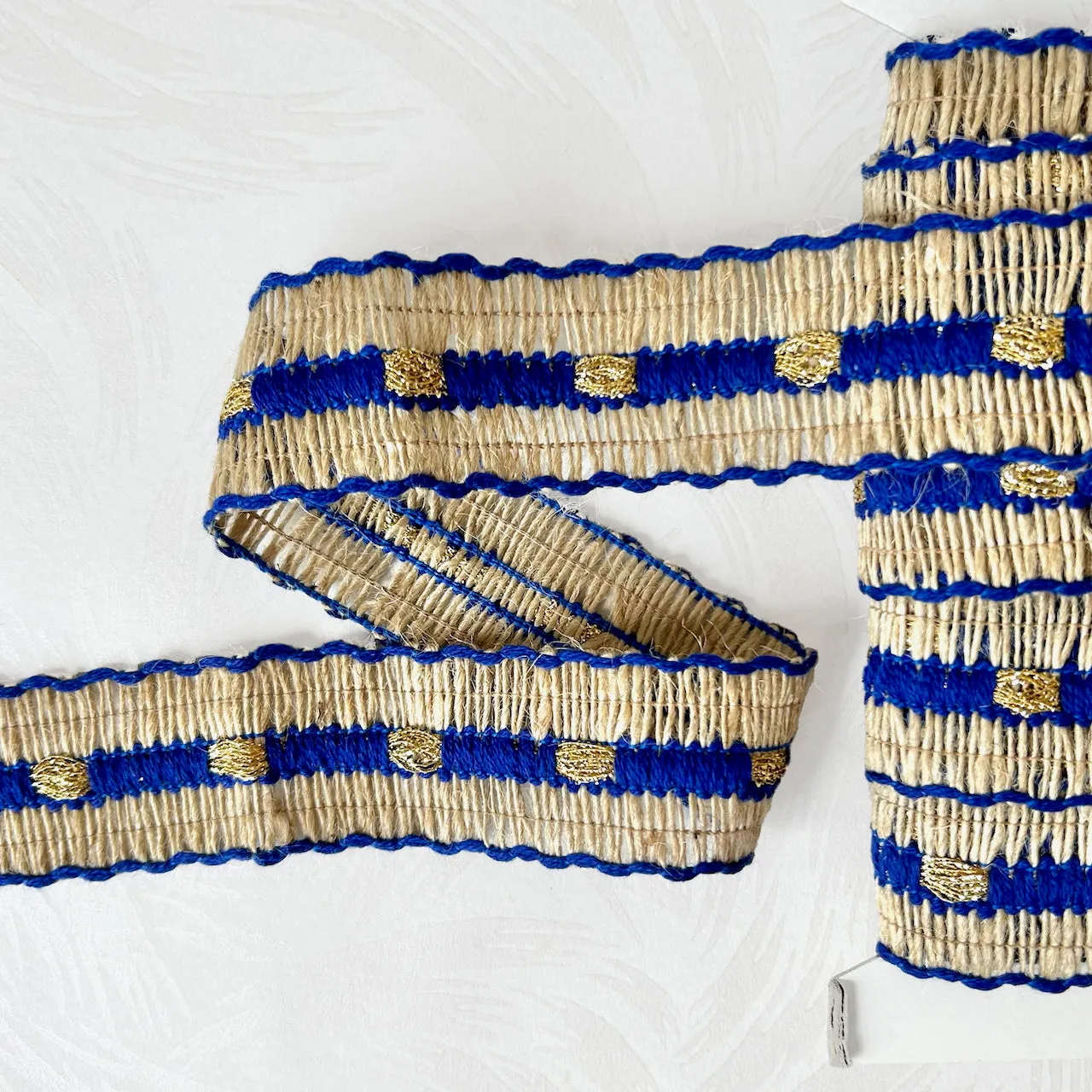 Jute & Metallic Gold Braid 1-5/8" - Multiple Colorways