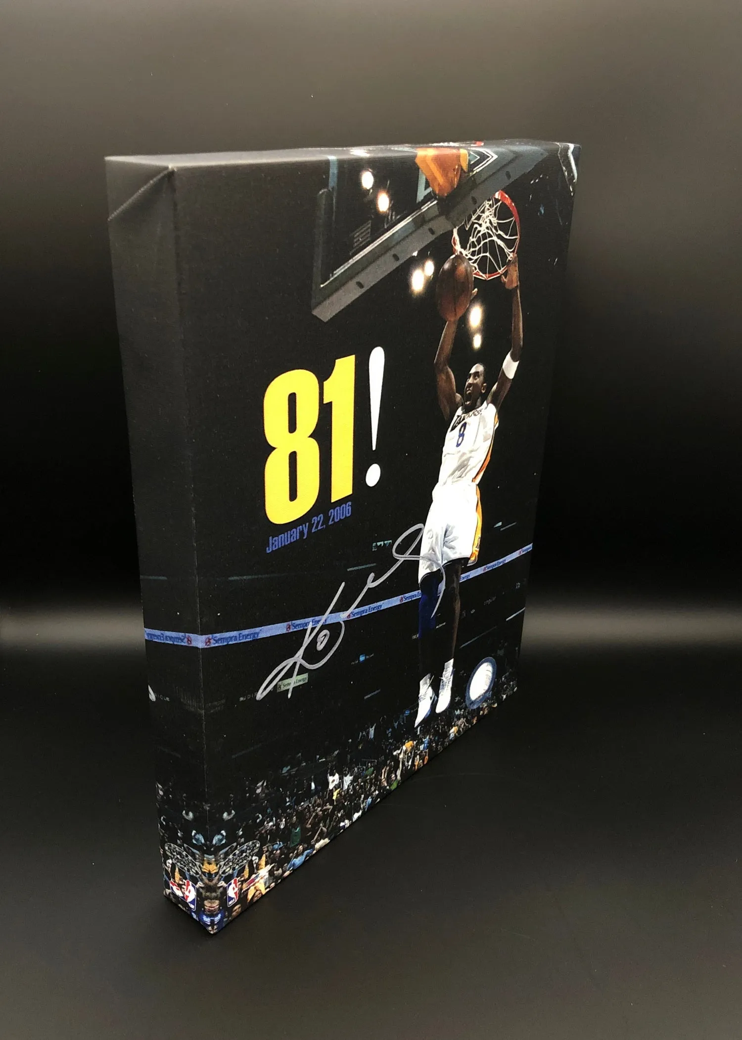 Kobe Bryant Facsimile Autograph 11x14 Canvas Print Wall Art