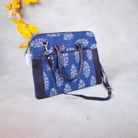 Laptop Sleeve Blue Colour with Flower Design.