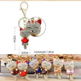 Lucky Smiling Pretty Kitty Keychain