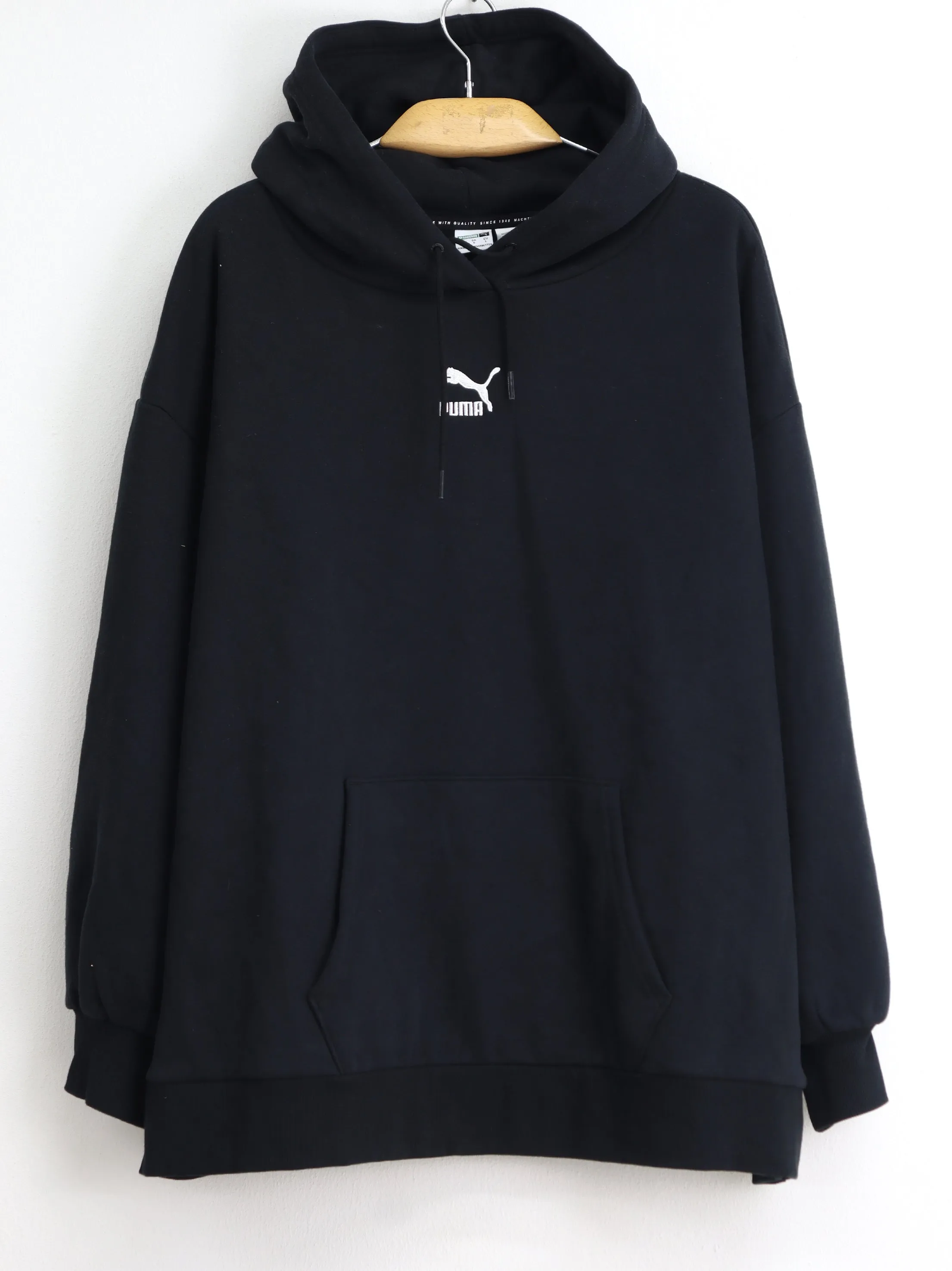 Men's Brand Logo Embroidered Hoodie,Black