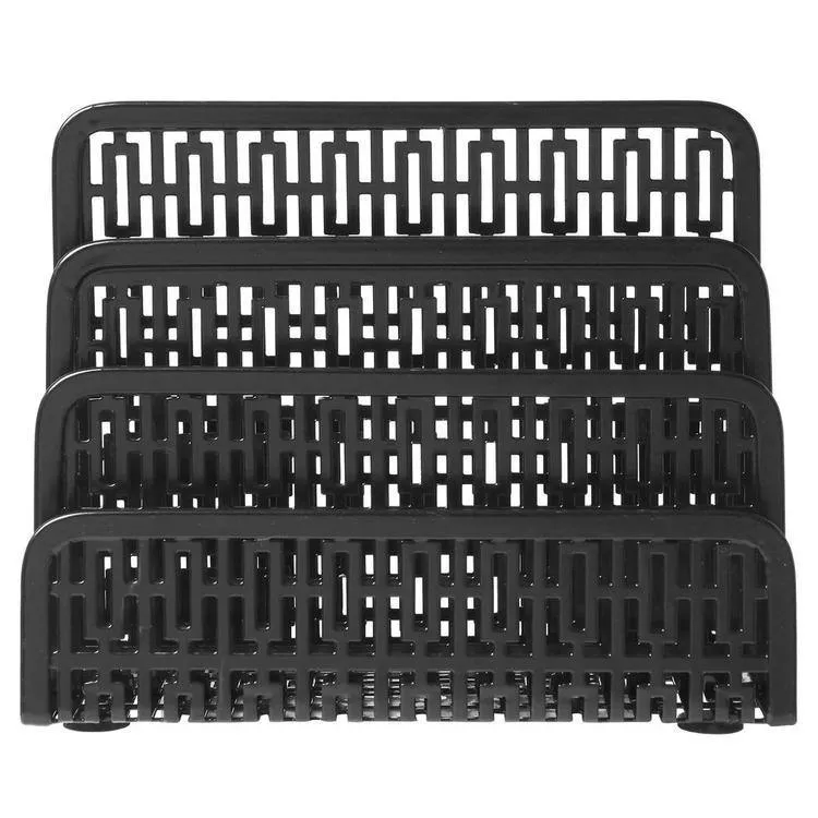 Metal Cut-out Design Mail Sorter, Black