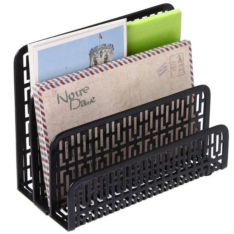 Metal Cut-out Design Mail Sorter, Black