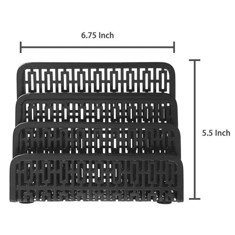 Metal Cut-out Design Mail Sorter, Black