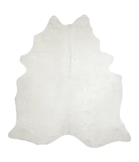Metallic Gold White XX-Large Brazilian Cowhide Rug 7'10"H x 7'1"W #A20183 by Hudson Hides