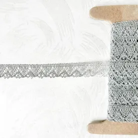 Metallic Silver Cluny Lace