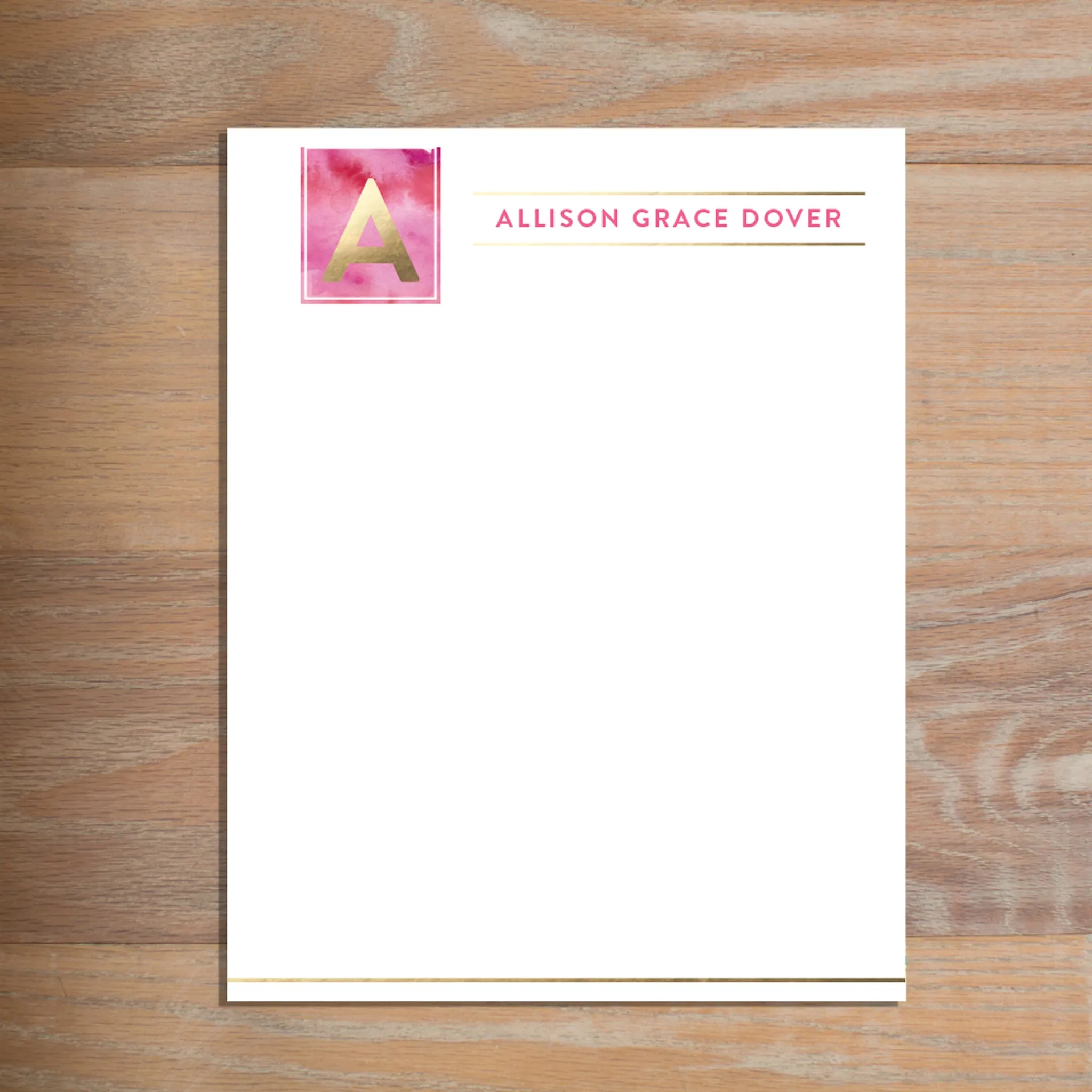 Modern Watercolor Custom Letterhead