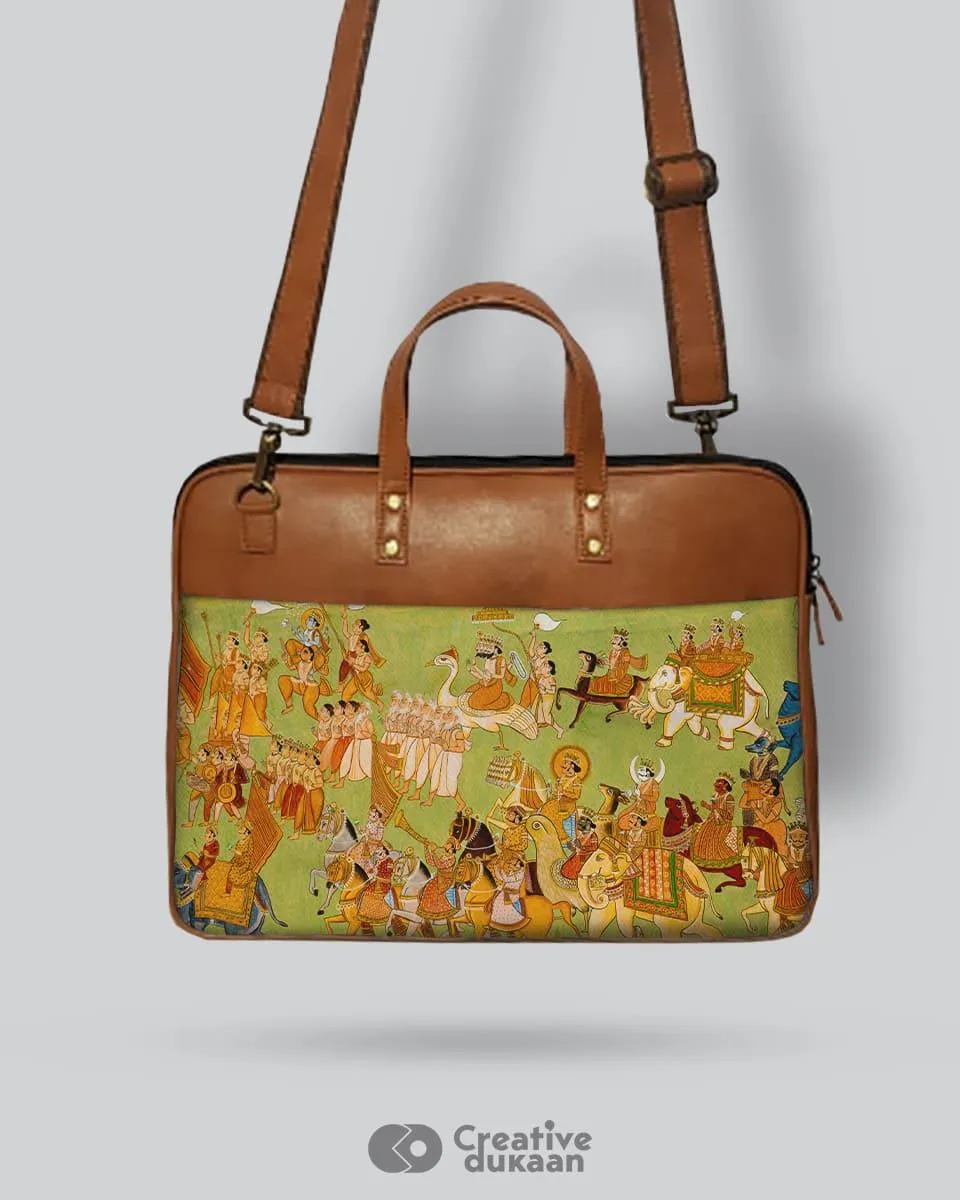 Mughal miniature - The Vegan Leather Laptop Bag