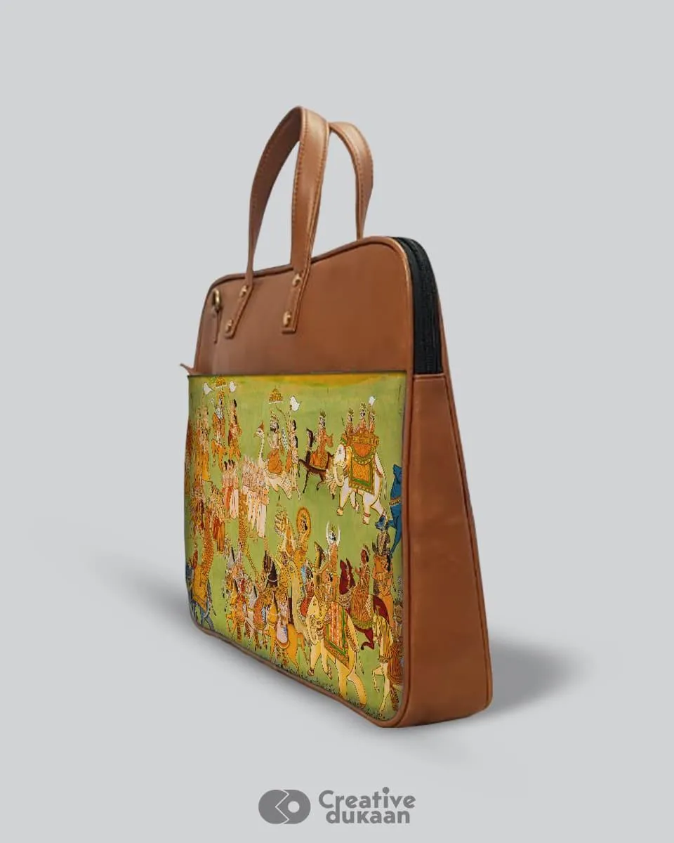 Mughal miniature - The Vegan Leather Laptop Bag