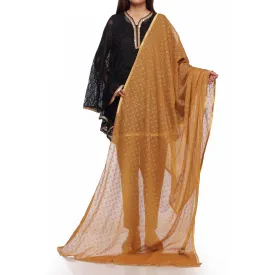 Mustard Printed Chiffon Dupatta PS4707