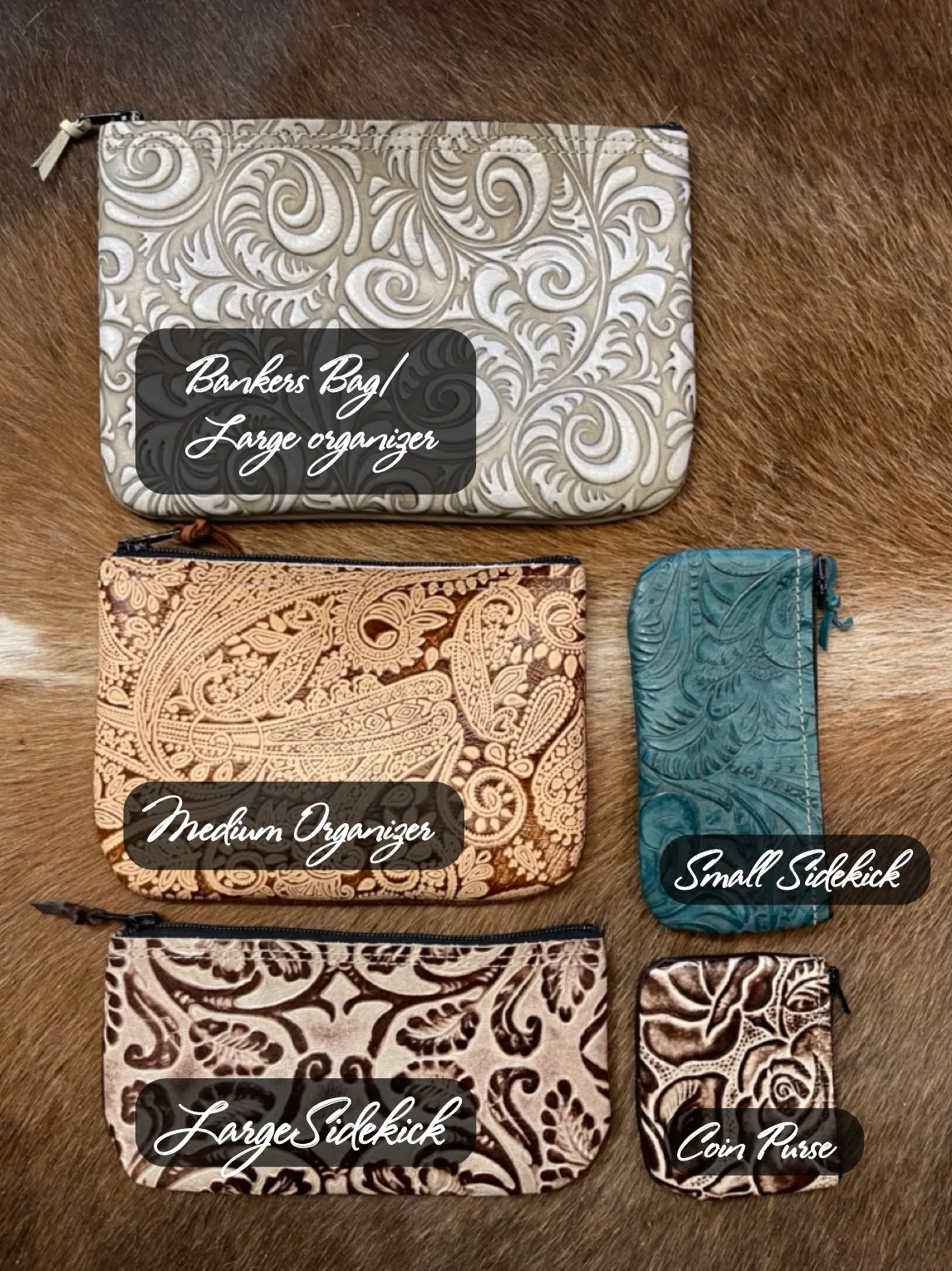Mystery Medium Purse Organizer Cowhide