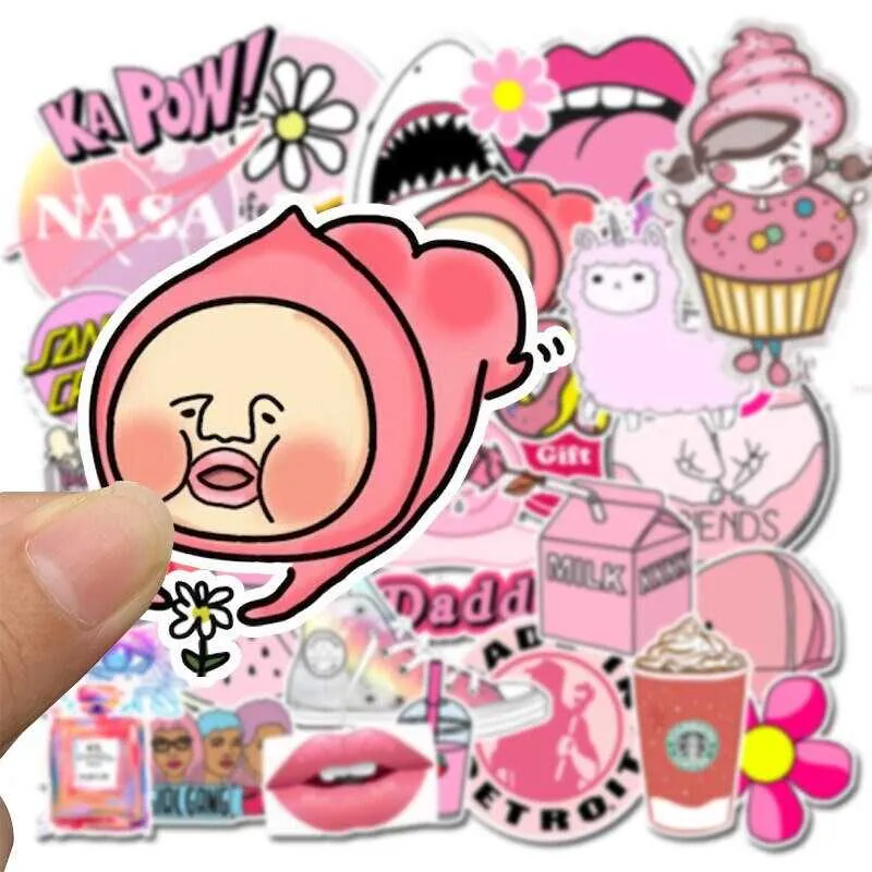Pink Assorted Stickers: Vibrant and Unique Designs