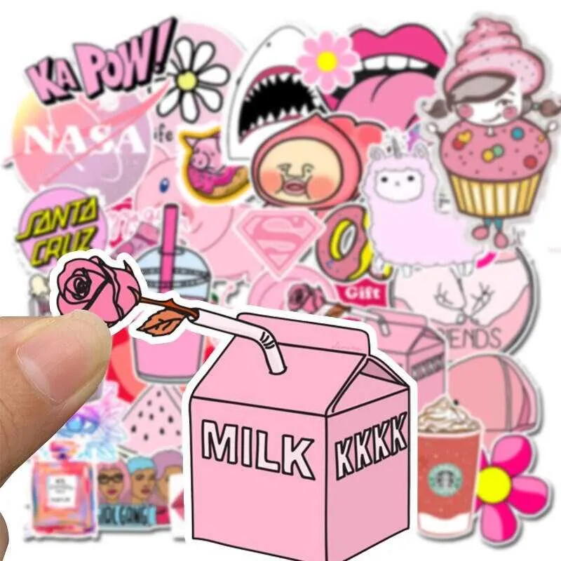 Pink Assorted Stickers: Vibrant and Unique Designs