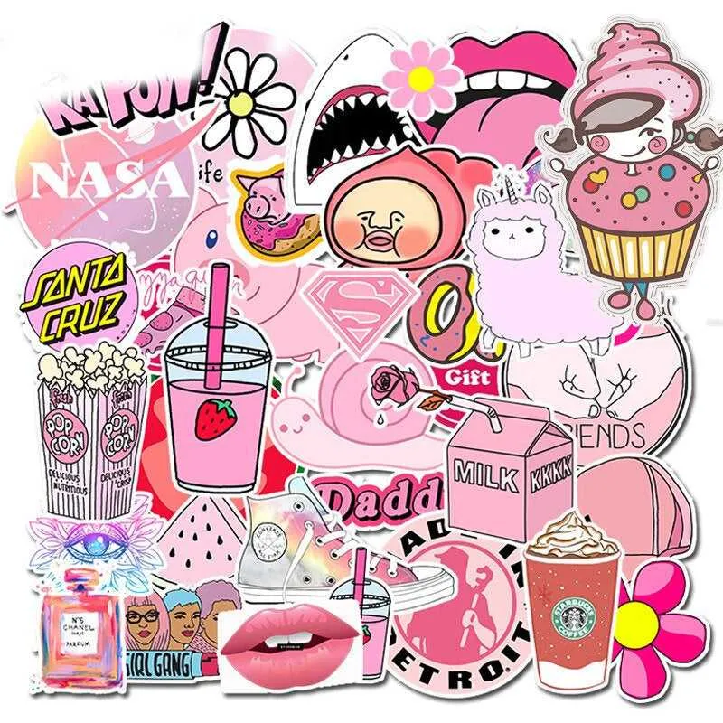 Pink Assorted Stickers: Vibrant and Unique Designs