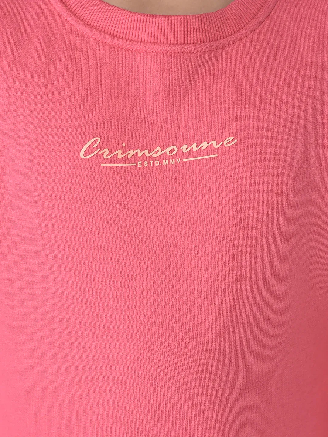 Raspberry Pink Brand-Typography Sweatshirt