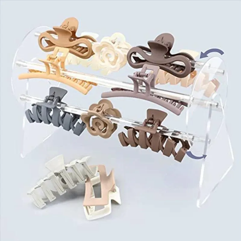 Rotating Acrylic Claw Clip Organizer – 360°  Organizer for Stylish Storage & Display for Women’s Hair Accessories