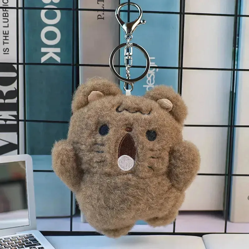Screaming Animals Plush Keychain