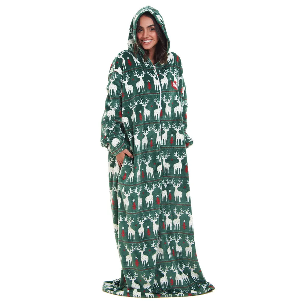 Snuggs Wearable Blanket Monk Green Christmas