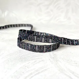 Sparkly Black Flat Lace Braid
