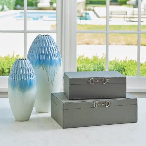 Stirrup Detail Box - Grey Leather