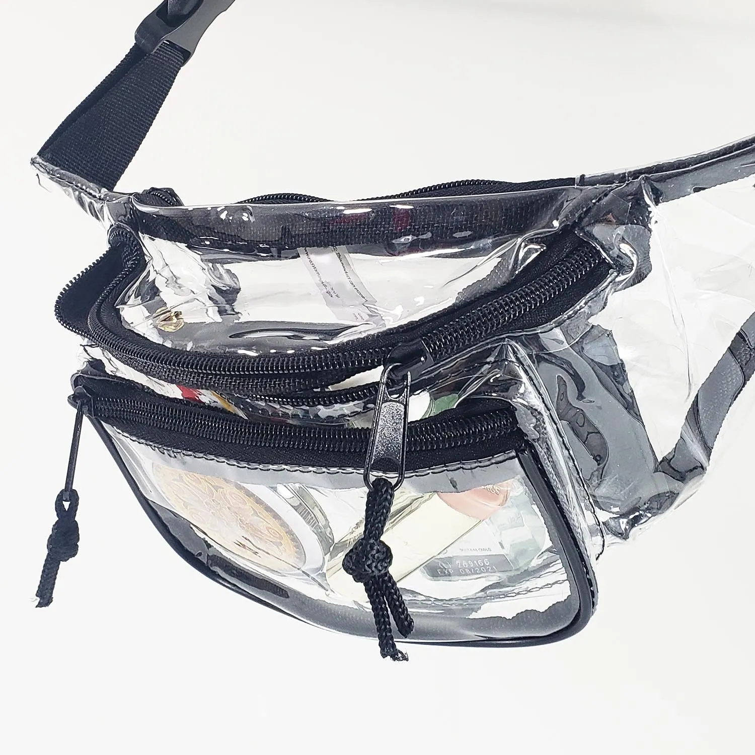 Three Zipper Clear Fanny Pack