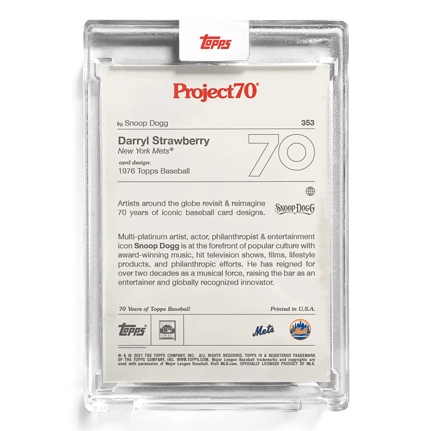 Topps Project70 Card 353 | 1976 Darryl Strawberry by Snoop Dogg